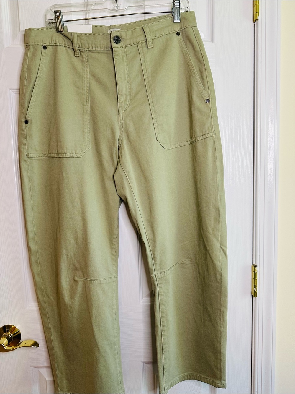 Jason Wu Light Green Cropped barrel Pants